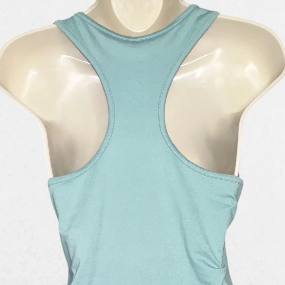 Y2K Liv & Piper Mint Green Lace Trim Racerback Tank Top Small Scoop Neck Tunic - Picture 4 of 6